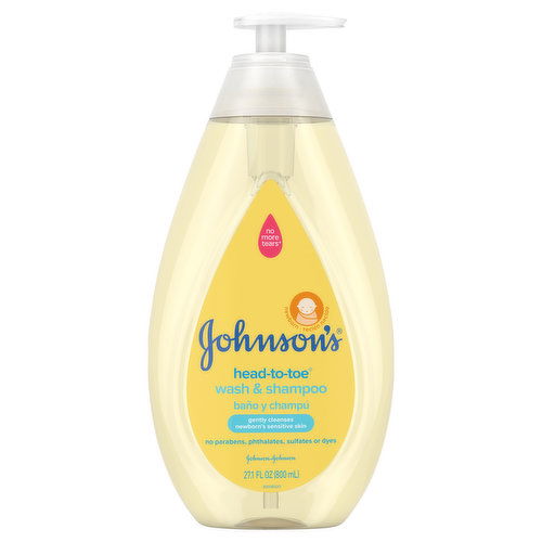 Johnson's Wash & Shampoo, Head-to-Toe, Newborn