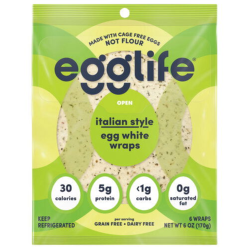 Egglife Egg White Wraps, Italian Style