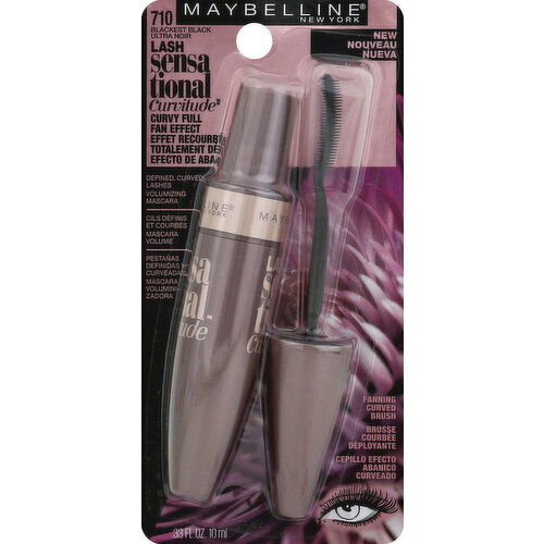 maybelline Lash Sensational Curvitude Mascara, Volumizing, Blackest Black 710