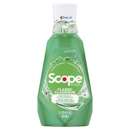 Crest Scope Scope Classic Mouthwash Original Mint, 1L (Green)