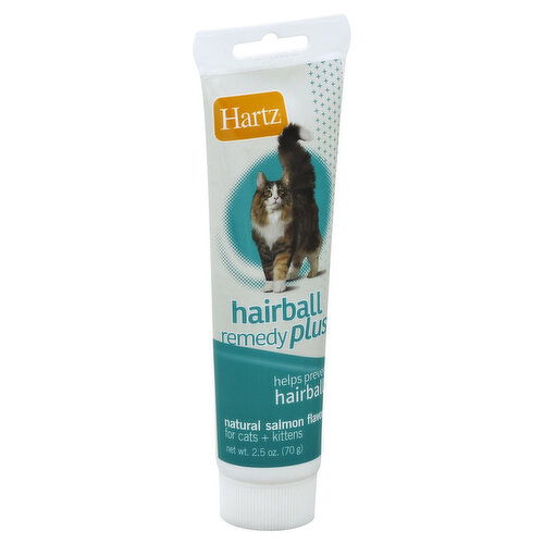 Hartz Hairball Remedy Plus, for Cats + Kittens, Natural Salmon Flavor