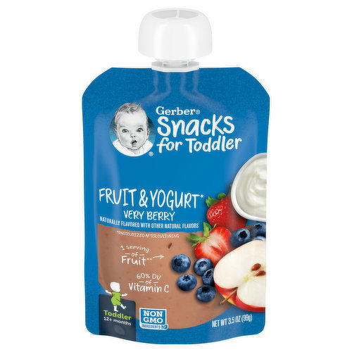 Gerber Snacks for Toddler Fruit & Yogurt, Very Berry, Toddler (12+ Months)