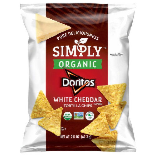 Doritos Simply Tortilla Chips, Organic, White Cheddar Flavored