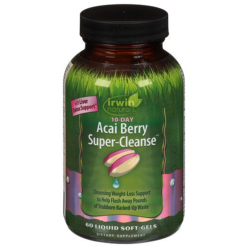 Irwin Naturals Super-Cleanse, Acai Berry, Liquid Soft-Gels