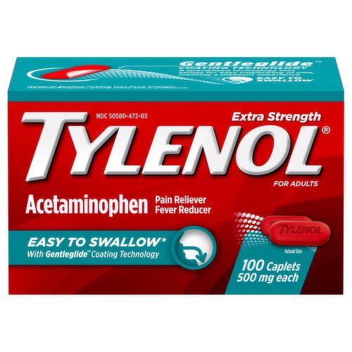 Tylenol Acetaminophen, Extra Strength, 500 mg, Caplets