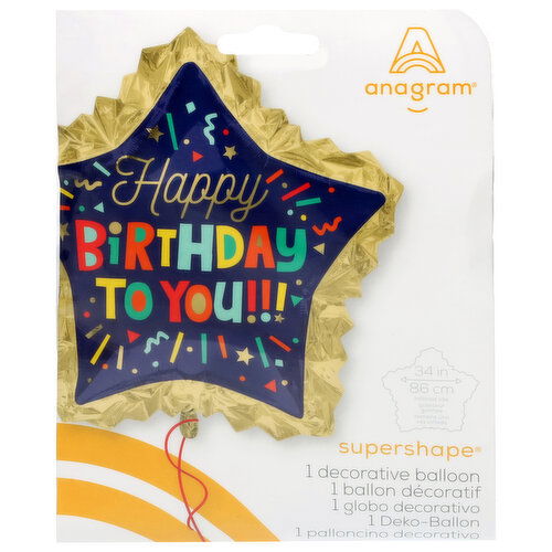 Anagram Supershape Happy Birthday to You Decorative Balloon