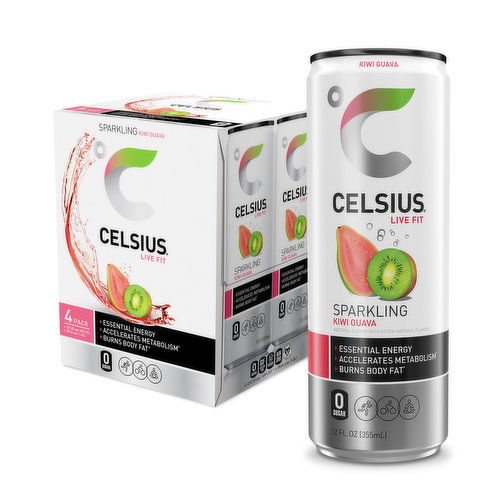 CELSIUS Sparkling Kiwi Guava, Essential Energy Drink