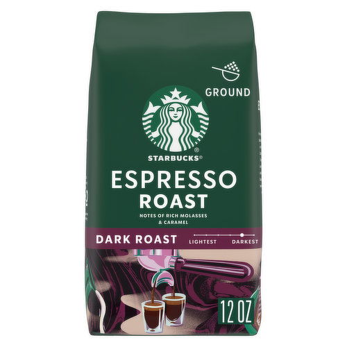 Starbucks Ground Coffee, Espresso Roast, Dark Roast