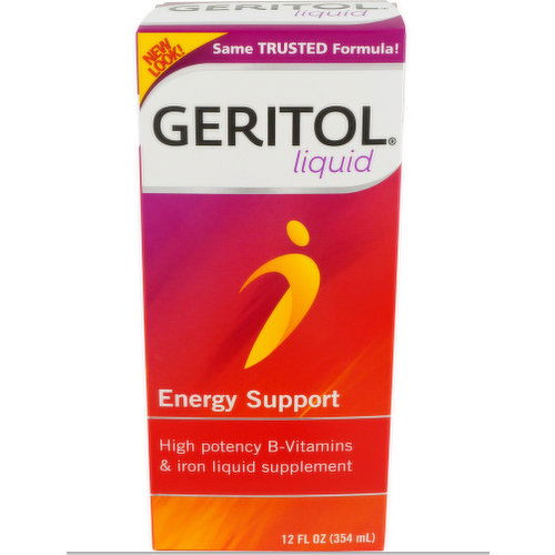 Geritol B-Vitamin and Iron Liquid Supplement 