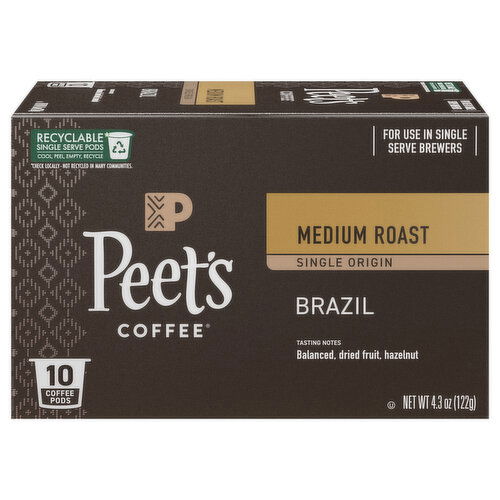 Peet's Coffee Single Origin Medium Roast Brazil Coffee