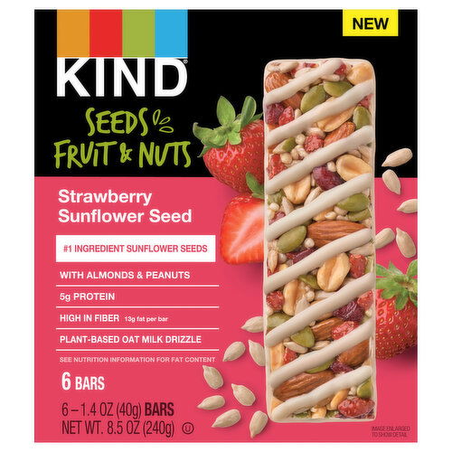 Kind Seeds Fruit & Nuts Bars, Strawberry, Sunflower Seed