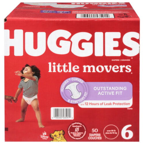 Huggies Little Movers 6 (Over 35 lb) Disney Baby Size 6 Diapers (35+ lbs (16+ kg))