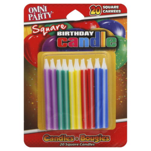 Omni Party Birthday Candles, Square