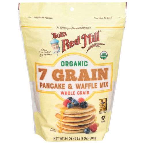 Bob's Red Mill Pancake & Waffle Mix, Organic, Whole Grain, 7 Grain