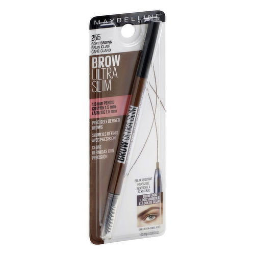 Maybelline Brow Ultra Slim Brow Pencil, Soft Brown 255