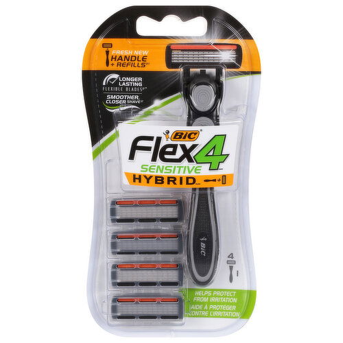 BiC Hybrid Razor, Flex 4, Sensitive