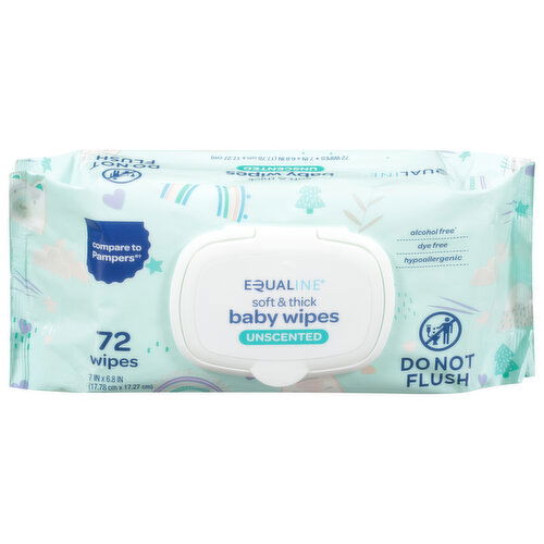 Equaline Baby Wipes, Unscented