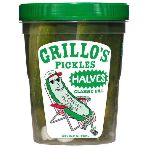 Grillo's Pickles Pickle, Classic Dill, Halves