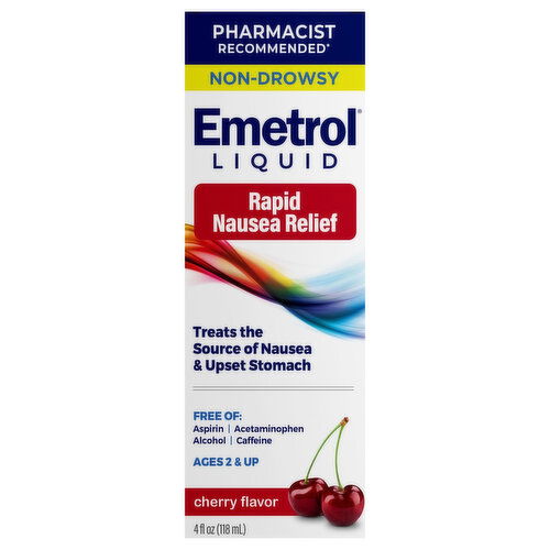 Emetrol Non-Drowsy Liquid Cherry Flavor Rapid Nausea Relief