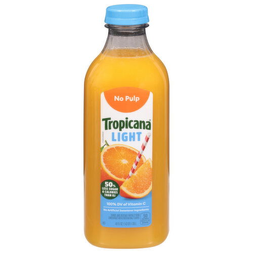 Tropicana No Pulp Light Orange Juice Beverage