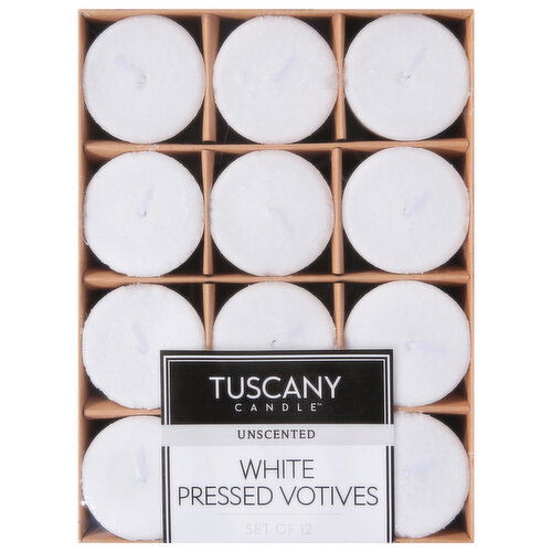 Tuscany Candle Candles, Unscented, White Pressed Votives