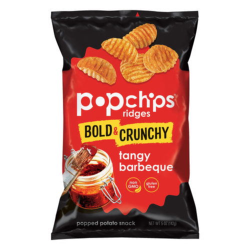 Popchips Popped Potato Snack, Ridges, Tangy Barbeque