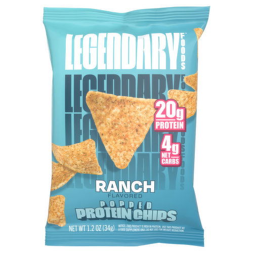 Legendary Foods Protein Chips, Ranch Flavored, Popped