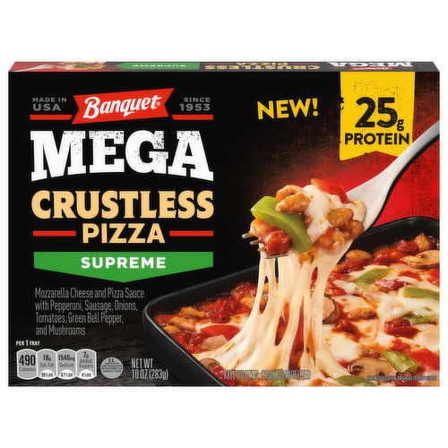 Banquet Mega Pizza, Crustless, Supreme