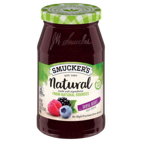 Smucker's Fruit Spread, Triple Berry, Natural