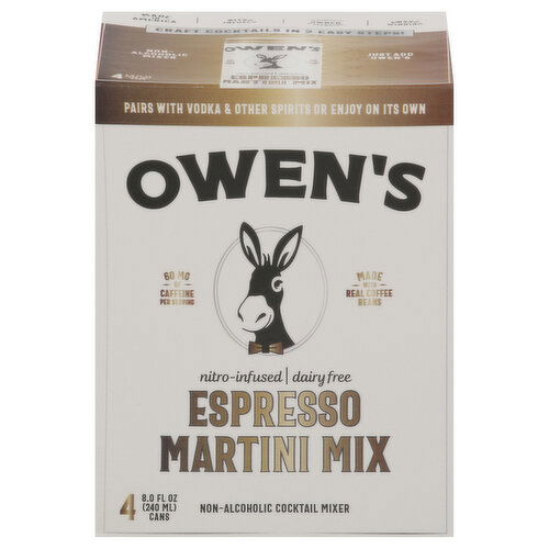 Owen's Cocktail Mixer, Non Alcoholic, Espresso Martini Mix