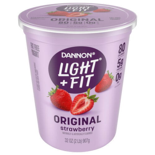 Dannon Light + Fit Yogurt, Original Strawberry