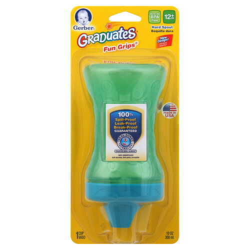 Gerber Graduates Cup, Fun Grips, Hard Spout, 10 oz, 12M+