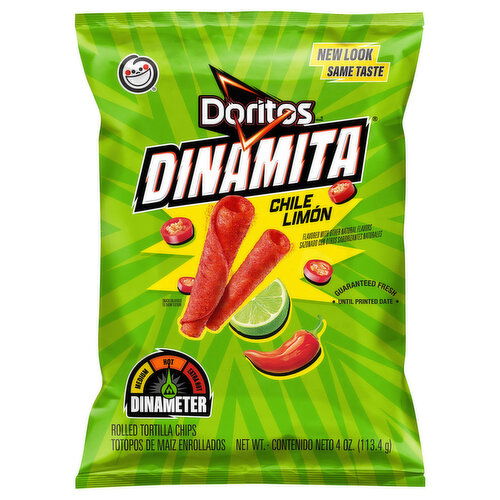 Doritos Dinamita Tortilla Chips, Rolled, Chile Limon, Hot