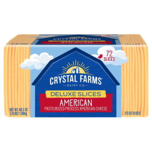 Crystal Farms Slices Cheese, American, Deluxe