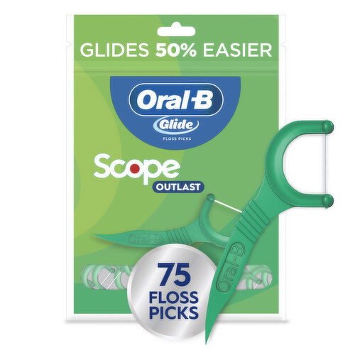 Oral-B Glide Dental Floss Picks with Scope Outlast, Mint
