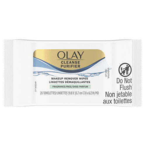 Olay Cleanse Cleanse Makeup Remover Wipes, Fragrance Free, 25 count