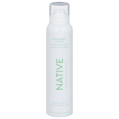 Native Deodorant & Body Spray, Cucumber & Mint
