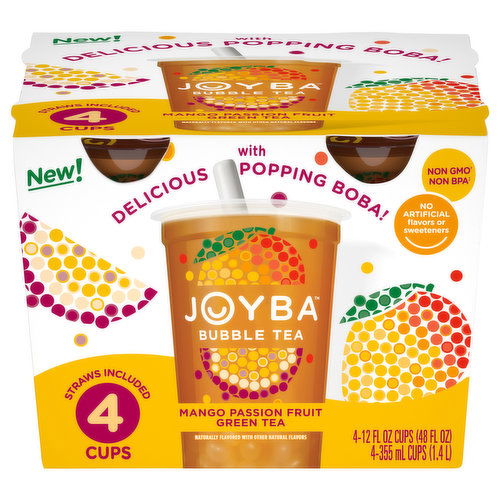 Joyba Bubble Tea, Mango Passion Fruit Green Tea