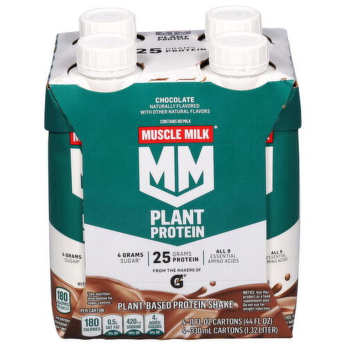 Muscle Milk Protein Shake, Plant-Based, Chocolate