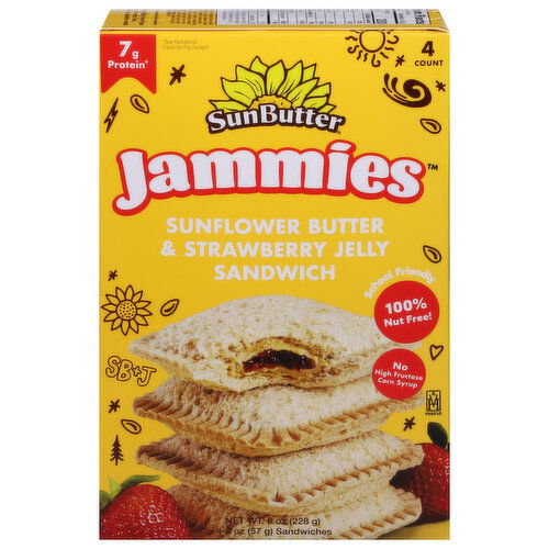 SunButter Jammies Sandwich, Sunflower Butter & Strawberry Jelly