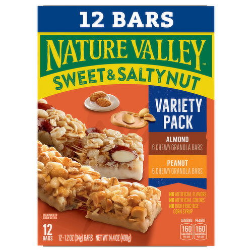 Nature Valley Sweet & Salty Nut Granola Bars, Chewy, Almond/Peanut, Variety Pack