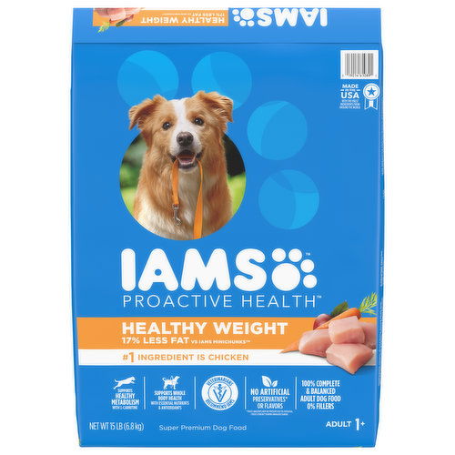 IAMS Proactive Health Dog Food, Super Premium, Healthy Weight, Adult 1+