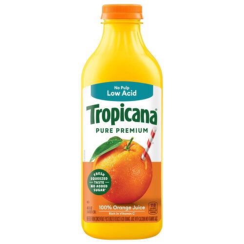 Tropicana 100% Orange Juice, No Pulp
