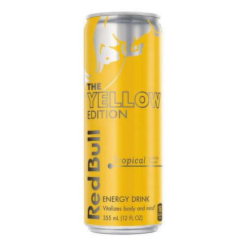 Red Bull Yellow Edition Energy Drink, Tropical, 114mg Caffeine