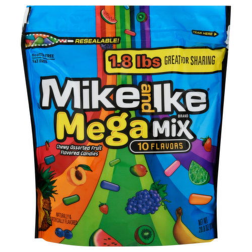 Mike and Ike Candy, Mega Mix, 10 Flavors