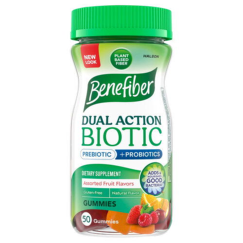 Benefiber Dual Action Biotic, Gummies, Assorted Fruit Flavors