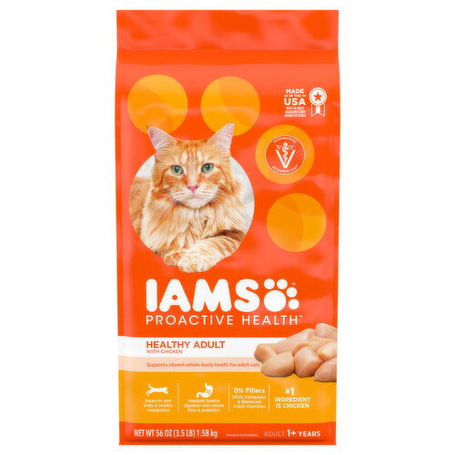 IAMS Proactive Health Cat Nutrition, Premium, Healthy Adult, with Chicken, Adult (1+ Years)