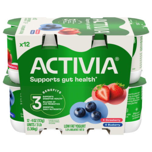 Activia Low Fat Strawberry/Blueberry Yogurt