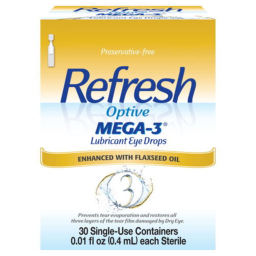 Refresh Mega-3 Eye Drops, Lubricant, Optive