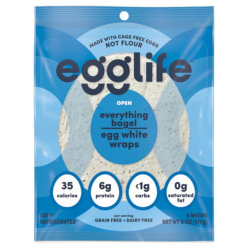 Egglife Egg White Wraps, Everything Bagel